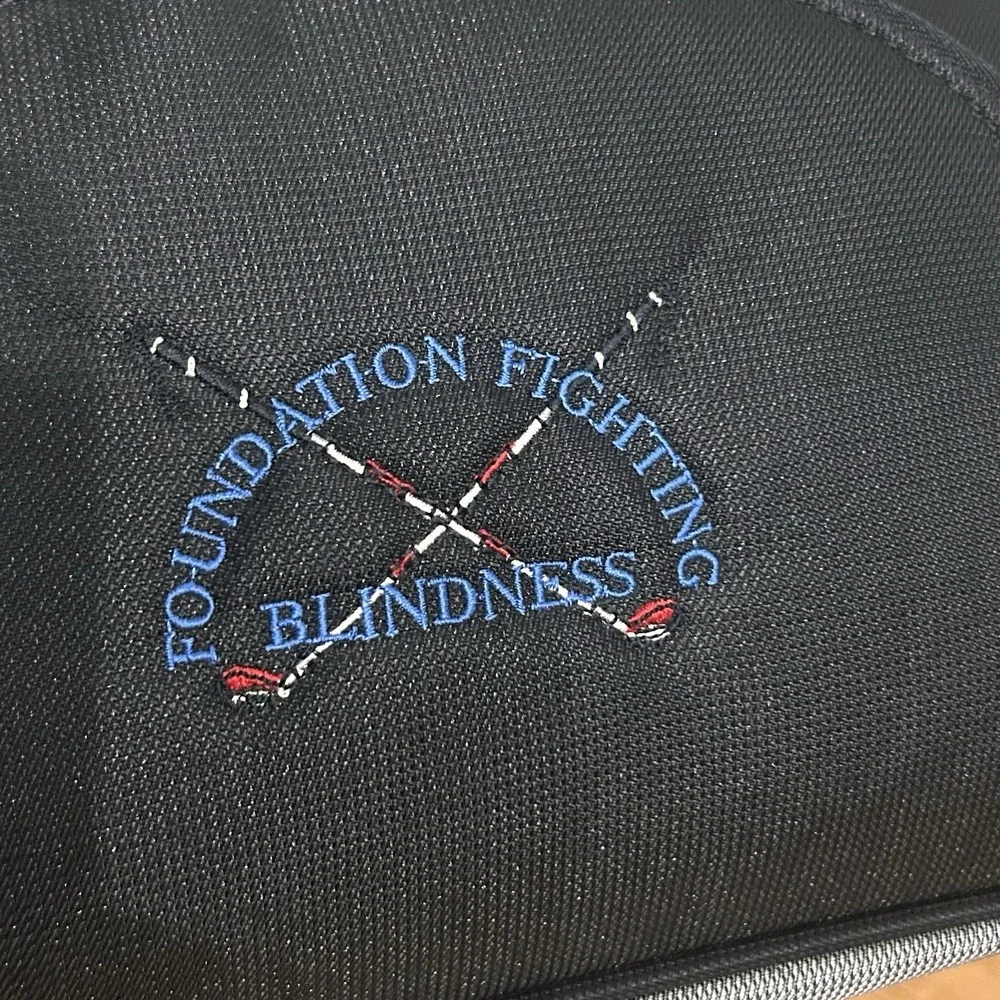 Nike Golf Duffel Bag Black Travel Gym Bag Foundation Fighting Blindness Logo